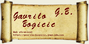 Gavrilo Bogičić vizit kartica